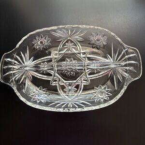 Anchor Hocking Divided Clear Glass Relish Dish Tray - Preused